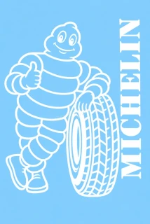 Samolepka MICHELIN + PNEU - bílá